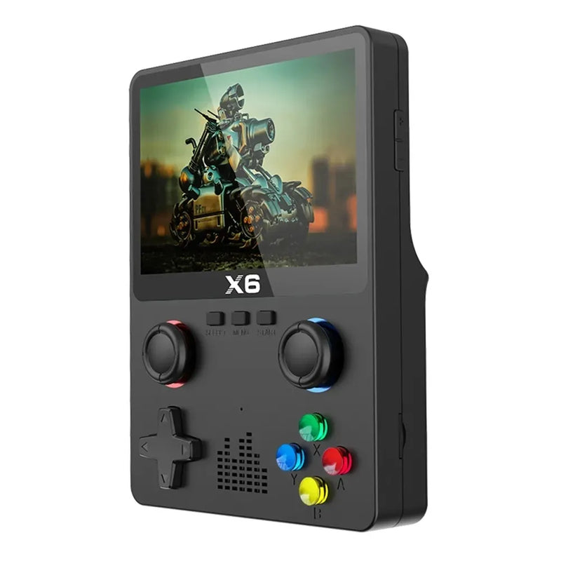 Nuevo X6: Consola de Juegos de Video de 3.5 Pulgadas con Pantalla IPS y Doble Joystick, 11 Simuladores de GBA/PS1